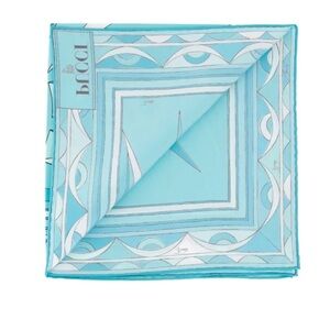 Emilio Pucci Blue and White Scarf